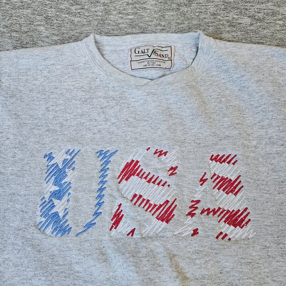 Vintage 90s Galt Sand Sweatshirt Crewneck Medium USA American Flag Patriotic